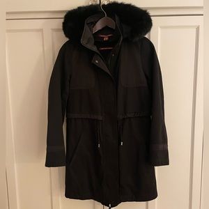Comptoir des Cotonniers parka with removable lining and fur hood size XS